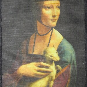 Printed Sew On Patch - LADY WITH ERMINE - Leonardo da Vinci 1452 - 1519