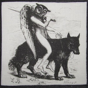 Dictionairre Infernal - ANDRAS - Demonology Dictionary - Printed Patch - Sew On - p186