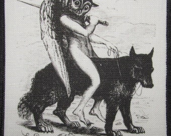 Dictionairre Infernal - ANDRAS - Dämonologisches Wörterbuch - Gedruckter Aufnäher zum Aufnähen - p186