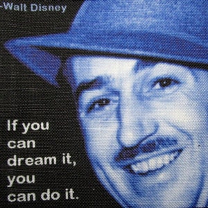 ウォルト ディズニー 名言 - プリント パッチ - 縫い付け - ベスト、バッグ、バックパック、ジャケット p384