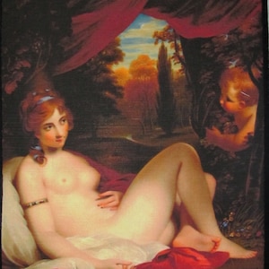 Printed Sew On Patch - Large Back NYMPH AND CUPID -  Henry Bone 1755-1834