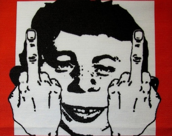 Printed Patch - Large Back GET MAD - Alfred E Neuman and