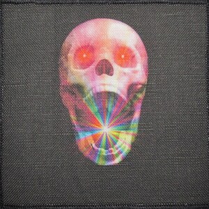 COLOR GLOWING SKULL - Vest, Bag, Backpack, Jacket - Printed Patch - Sew On