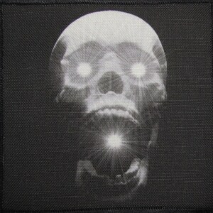 WHITE GLOWING SKULL - Vest, Bag, Backpack, Jacket - Printed Patch - Sew On