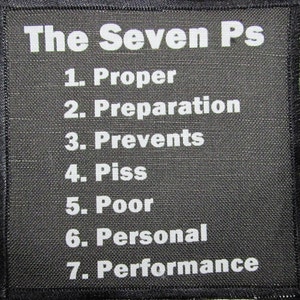 Printed Sew On Patch - THE SEVEN Ps - Vest, Bag, Backpack, Jacket