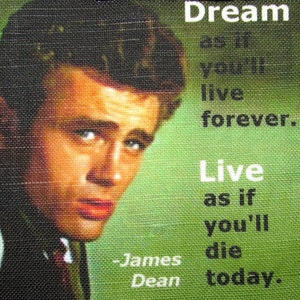 JAMES DEAN QUOTE - Printed Patch - Sew On - Vest, Bag, Backpack, Jacket -p426
