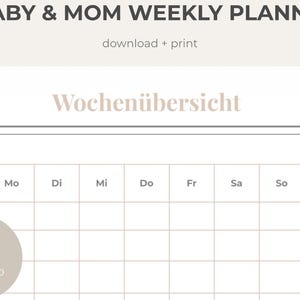 Baby & Mom Weekly Planner l Baby Wochenplaner l BabyTracker Printable l Schlaf Still Tracker l New Mom Organizer l Canva Template