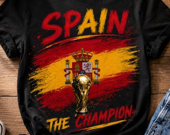 Seleção Espanhola de Futebol PNG, Bandeira da Espanha PNG, Copa do Mundo 2026 PNG, Design Vintage de Camisa de Futebol, Sublimação para Torcedores da Espanha, Download Digital