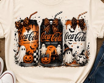 Lata de refrigerante de Halloween PNG, Bebida assustadora PNG, Design de lata de abóbora, Sublimação fofa de Halloween, Design de camiseta de outono, Temporada assustadora PNG