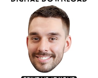 Gesicht auf einem Stick Digitale Datei, benutzerdefinierter großer Kopfausschnitt PNG PDF, druckbarer Gesichtsstick, Party-Foto-Prop, sofortiger Download