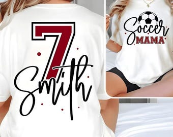 Fußballmama PNG SVG, Individuelles Design mit Spielernamen und Nummer für Fußballmütter, Fußballmama-Shirt PNG, Sublimationsdruck für den Spieltag