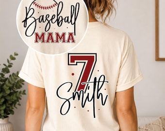 Personalisierte Baseball-Mama-SVG- und PNG-Dateien, individueller Kindername, Design für Baseball-Mama-Shirts, Sublimationsdruck für den Spieltag (PNG-Format), Baseball-Mama-PNG