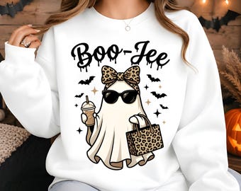 Fantasma com estampa de leopardo Boo Jee PNG, Fantasma de Halloween Outono PNG, Abóbora com especiarias PNG, Mamãe Halloween PNG, PNG fofo da temporada assustadora, Estampa de leopardo PNG