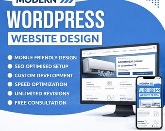 Design de sites personalizados em WordPress | Site empresarial responsivo para dispositivos móveis | Otimizado para SEO | Design de interface moderno e rápido
