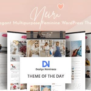 Neira Feminine WordPress Theme | Elementor Website Template for Coaches, Bloggers & Small Business | Elegant Chic Design