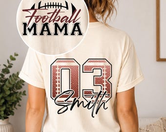 Fußballmama SVG, personalisierter Kindername, T-Shirt-Design für Fußballmama, Sublimations-PNG für den Spieltag, Fußballmama PNG