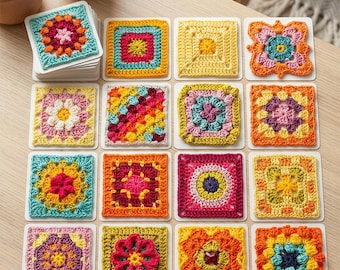 刺繍ステッチ「おばあちゃんスクエアカードデッキDIY」、初心者向け50ピースセット（ブックガイド＆ステップバイステップチュートリアル付き）