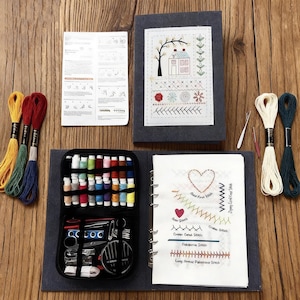 Embroidery Stitch Book Kit, 138 Patterns 86PCS All-in-One Beginner Set with Tools & Step-by-Step Tutorials, Handmade  Practice Book