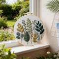 Plants Bouquet Embroidery Kit Beginner,Modern Floral Plant Hand Embroidery Kit,Home Wall Decor,DIY Starter Craft Kit for Adults,Craft Gifts