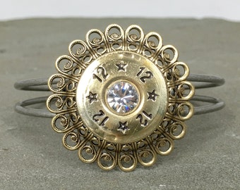 Swarovski Shotgun Shell Casing Cuff Bracelet Removed Primer