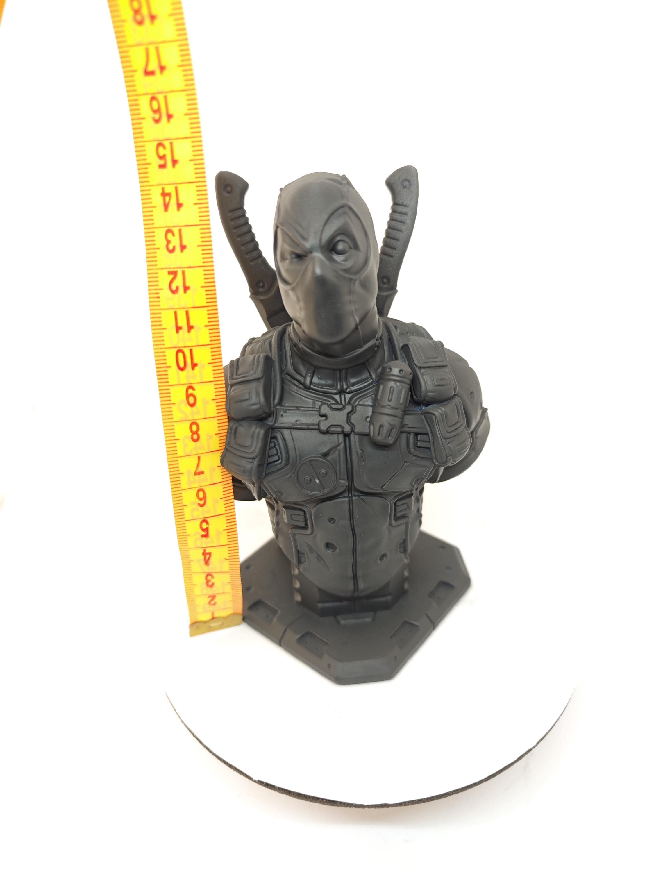 Deadpool Bust Fan Art Statue | Resin 3D Print, Primed for Painting