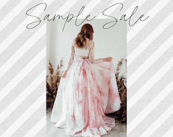 SAMPLE SALE - Tennyson Skirt in Rosewood - Wedding Skirt - Wedding Separates - Blush Wedding Dress - Pink Wedding Dress - Painted Dress