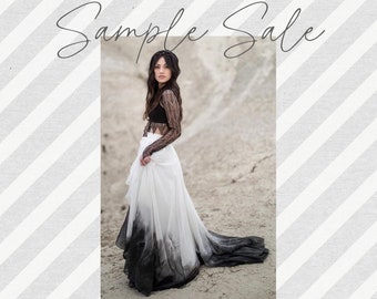 SAMPLE SALE - Cordelia Skirt - Caviar - Black Wedding Dress - Two Piece Wedding Dress - Ombre Wedding Dress - Alternative Wedding Dress