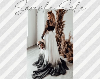 SAMPLE SALE - Cordelia Skirt - Caviar - Ombre Wedding Dress - Two Piece Wedding Dress - Wedding Separates - Gothic Wedding Dress - Halloween