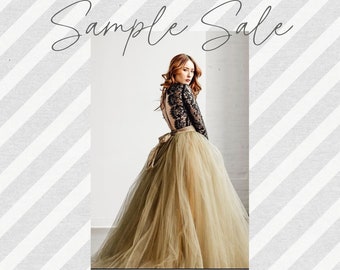 SAMPLE SALE - Norma J - Antique Gold - Tulle Wedding Dress - Color Wedding Dress - Gold Wedding - Wedding Separates - Fairytale Wedding