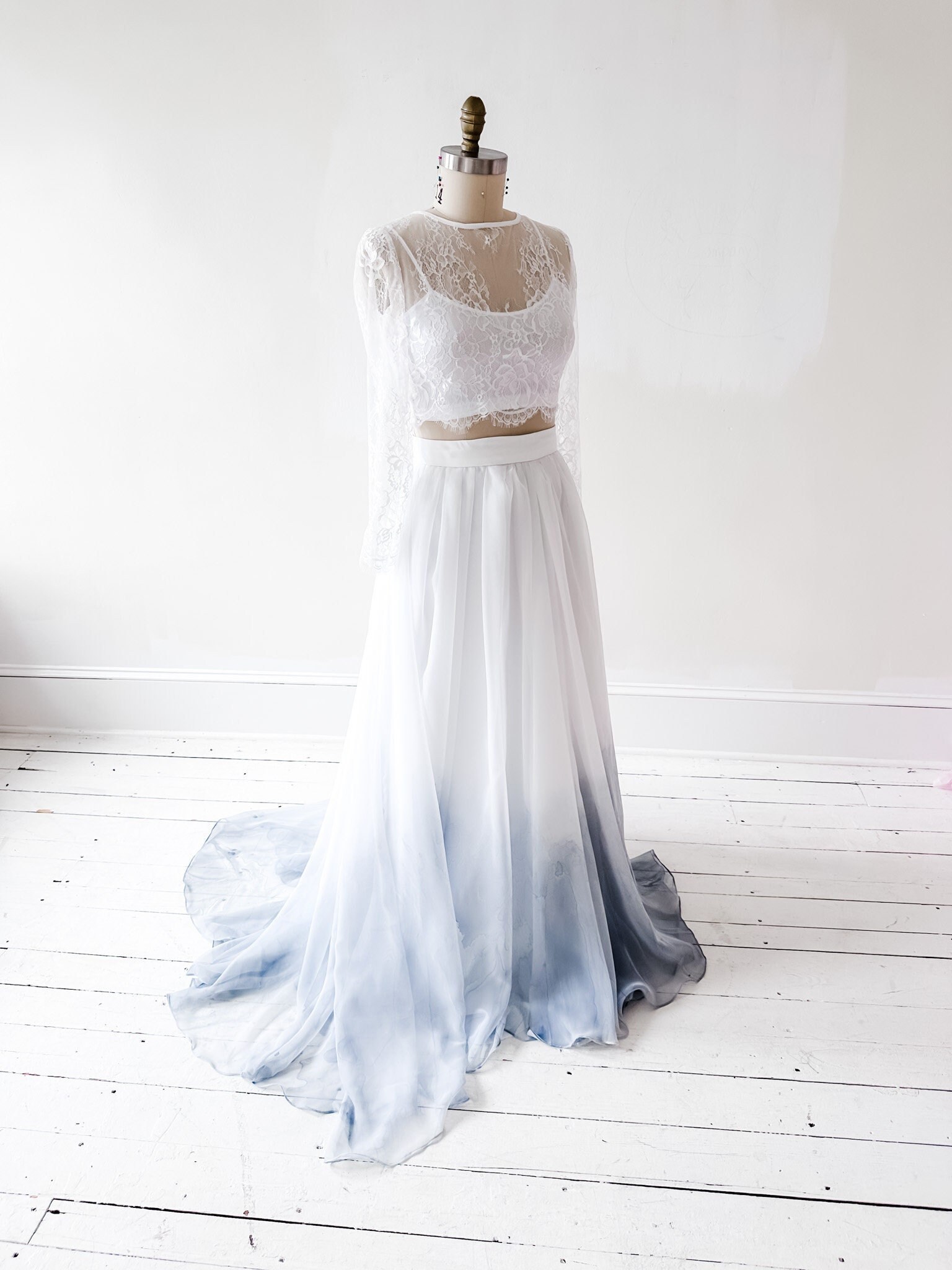 Blue ombre wedding dress hotsell