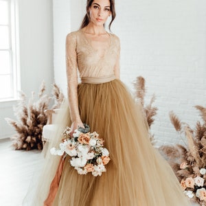 Norma J. Skirt 10 Train Tulle Skirt Tulle Wedding Dress Colored Wedding Dress Blue Wedding Dress Wedding Separates image 7
