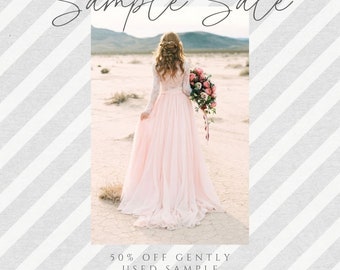 SAMPLE SALE - Florence Skirt - Sunset - Blush Dress - Pink Wedding Dress - Wedding Separates - Wedding Skirt - Crop Top Wedding Dress