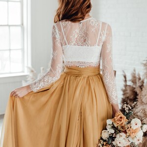 Willow Crop Top Wedding Separate Lace Crop Top Long Sleeve Lace Wedding Dress Crop Top Wedding Dress image 2