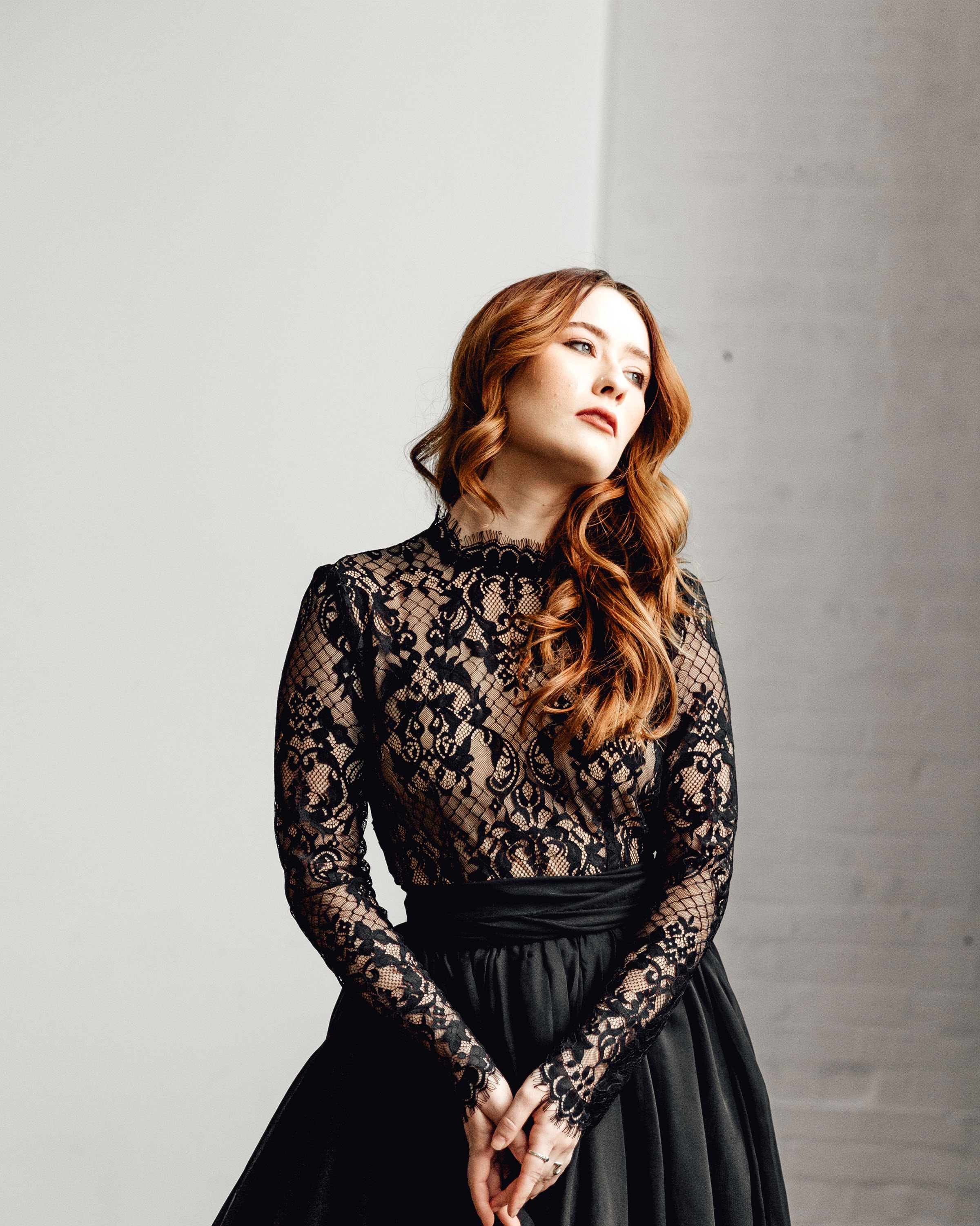 Lace Black High Neck Dress Etsy