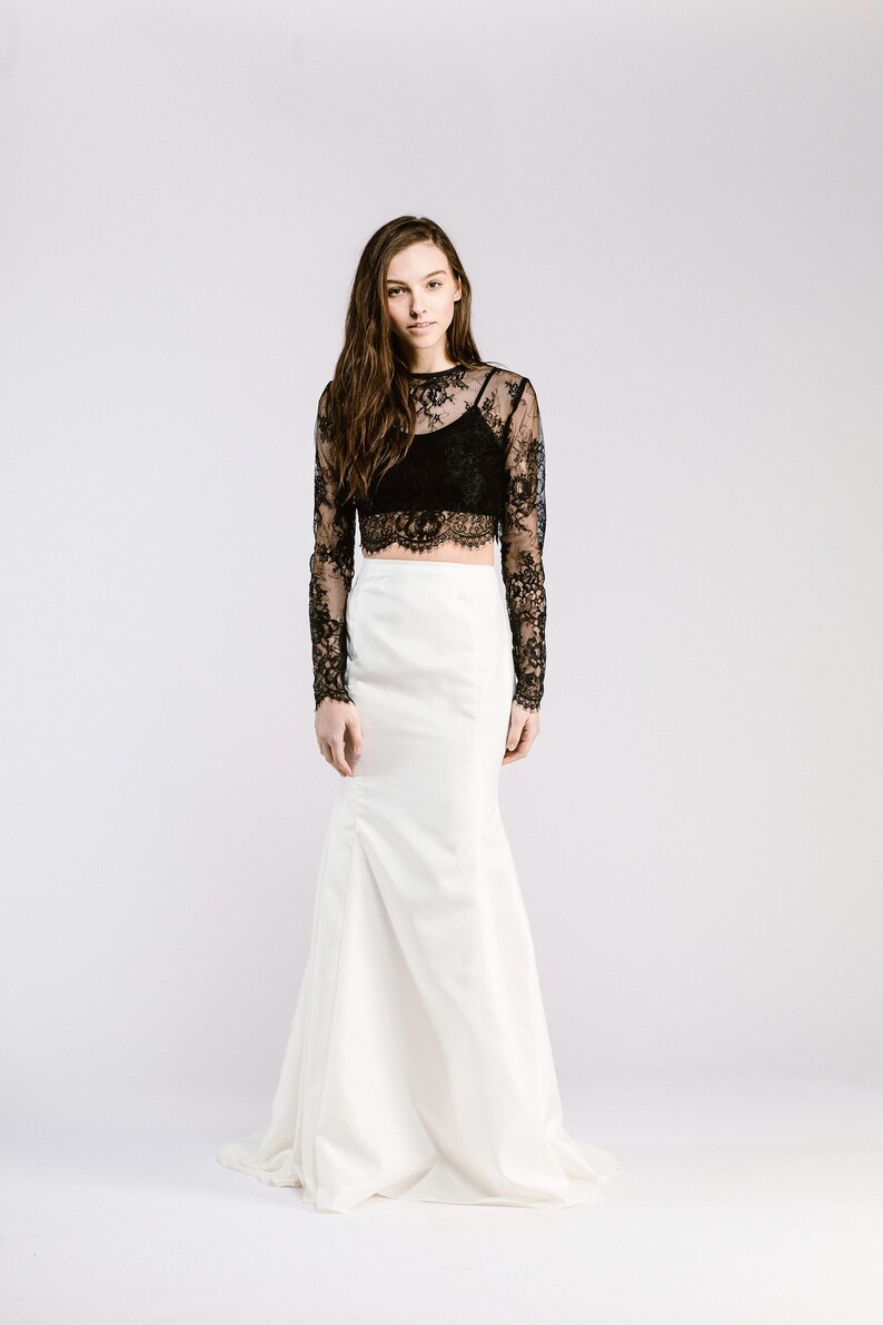 Willow Crop Top Wedding Separate Lace Crop Top Long Sleeve Lace Wedding Dress Crop Top Wedding Dress image 3