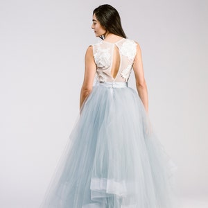 Eleanor Skirt 10 Train Tulle Bridal Skirt Horse Hair Trim Colored Wedding Dress Wedding Skirt image 7