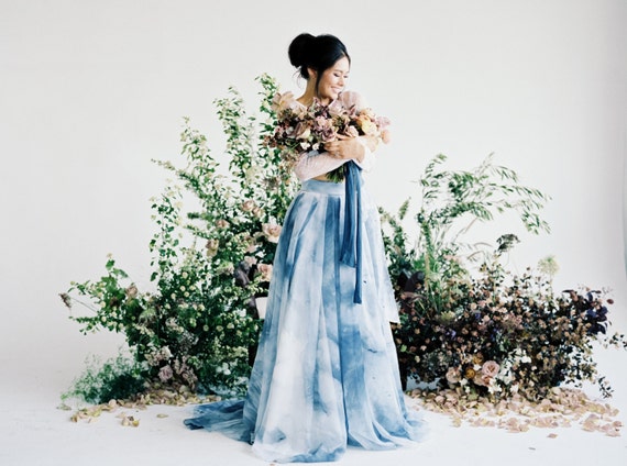 Ombre - Tennyson Hand Painted Ink Color Weddings by KMich - wedding planning - hand painted - tennyson skirt