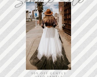 SAMPLE SALE - Cordelia Skirt - Caviar - Ombre Wedding Dress - Two Piece Wedding Dress - Wedding Separates - Gothic Wedding Dress - Halloween