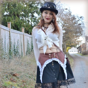 Steampunk Strumpfhalter Rock, Baumwollrock, Tellerrock,