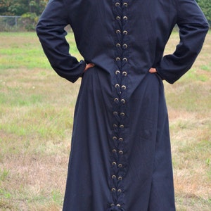 Gothic or Steampunk Gentlemens Overcoat, long, Black, size XL. Duster, Cassock, Ready to ship. image 5