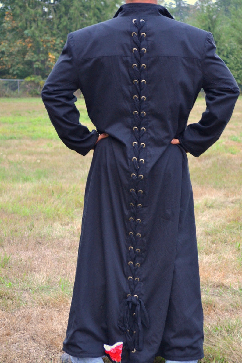 Gothic or Steampunk Gentlemens Overcoat, long, Black, size XL. Duster, Cassock, Ready to ship. image 5