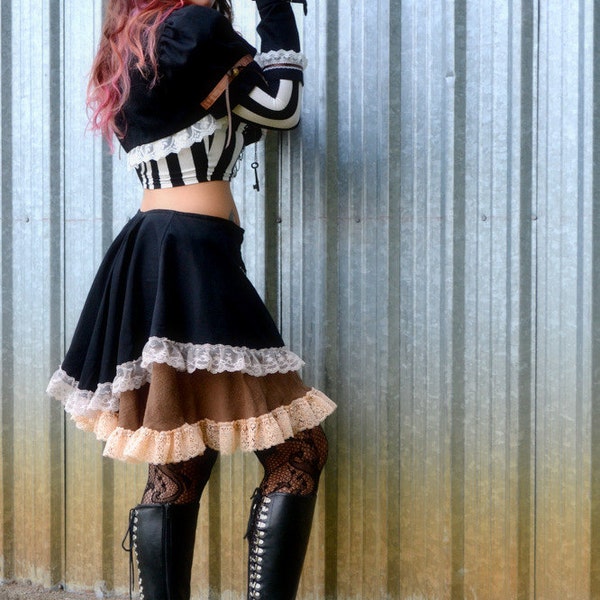 Steampunk Outfit, 3 piece,Skirt, Shrug and  Sleeves