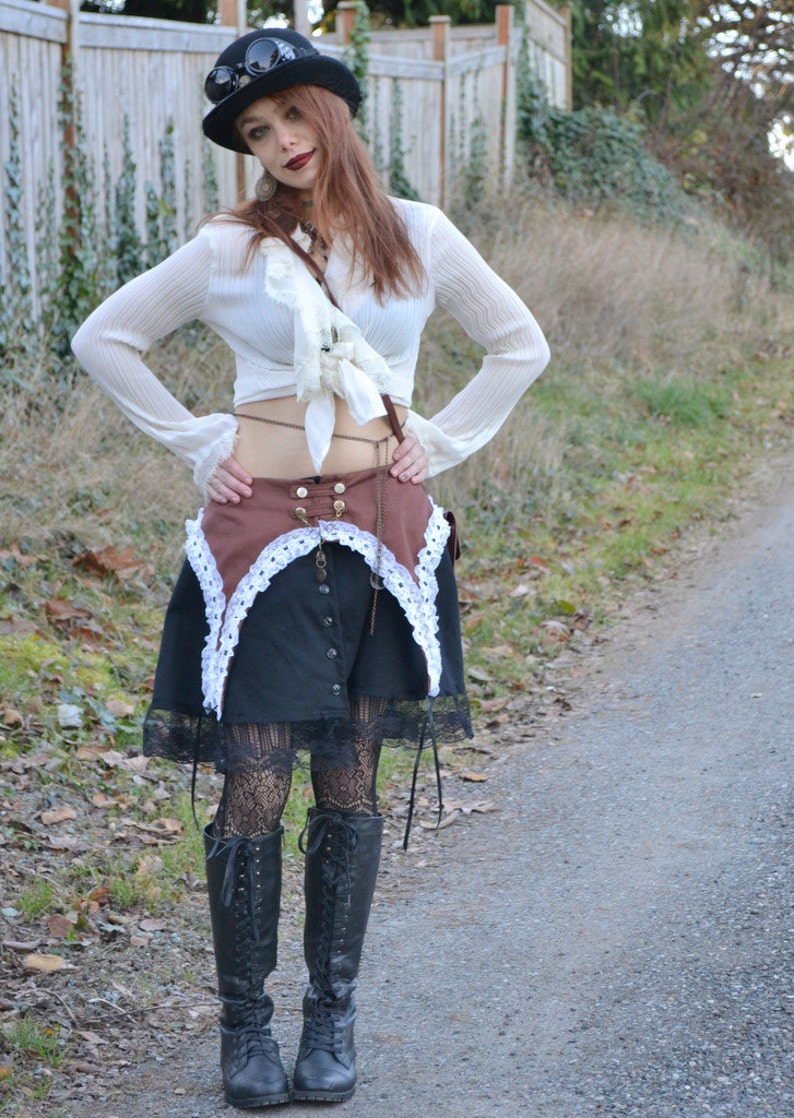 Steampunk Garter Skirt Cotton Skirt Circle Skirt - Etsy