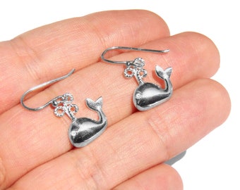 Boucles d'oreilles baleine en argent massif