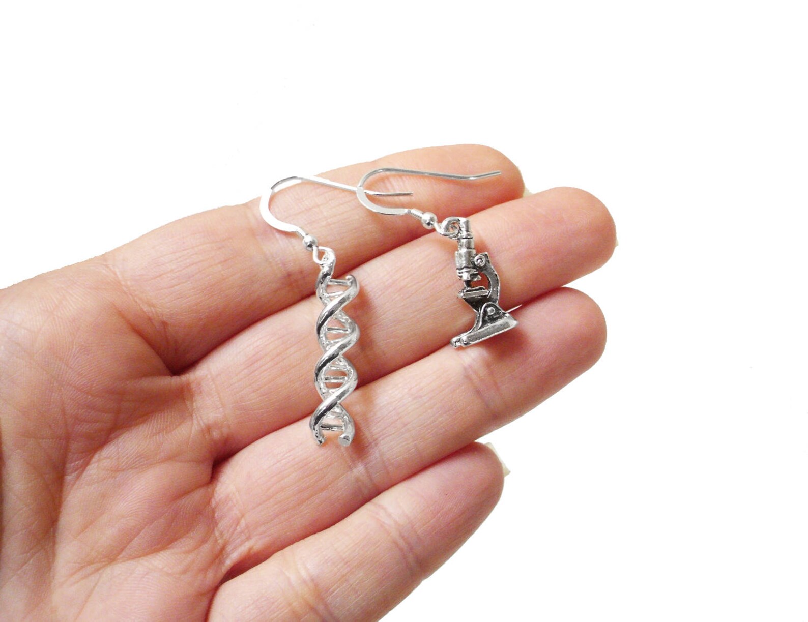 Science Earrings DNA and Microscope Earrings Etsy