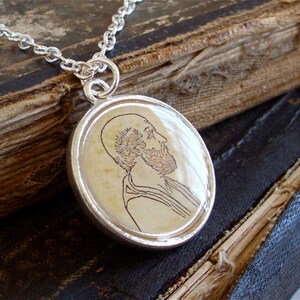 Hippocrates Necklace Hippocratic Oath DOUBLE SIDED Philosophy Necklace in Bronze or Silver image 4