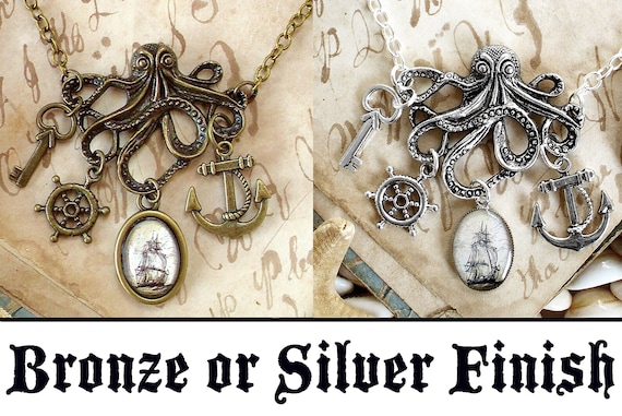 Pulpo En Forma De Colgante De Plata Macizo Con Pedrería P69