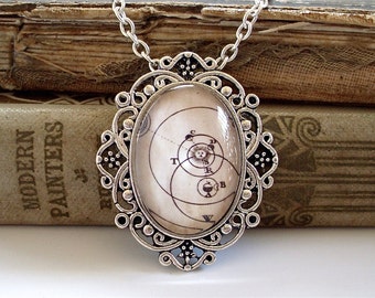 SALE - Antique Solar System Necklace in Silver - Solstice