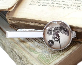Beer Hops Tie Clip - Tie Bar - Tie Tack in Bronze or Silver Finish - Craft Beer - Home Brew