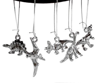 Dinosaur Earrings - Mix and Match - T-Rex - Pterodactyl - Brachiosaurus - Triceratops - Stegosaurus - You Pick One Of Each Earring = 1 Pair